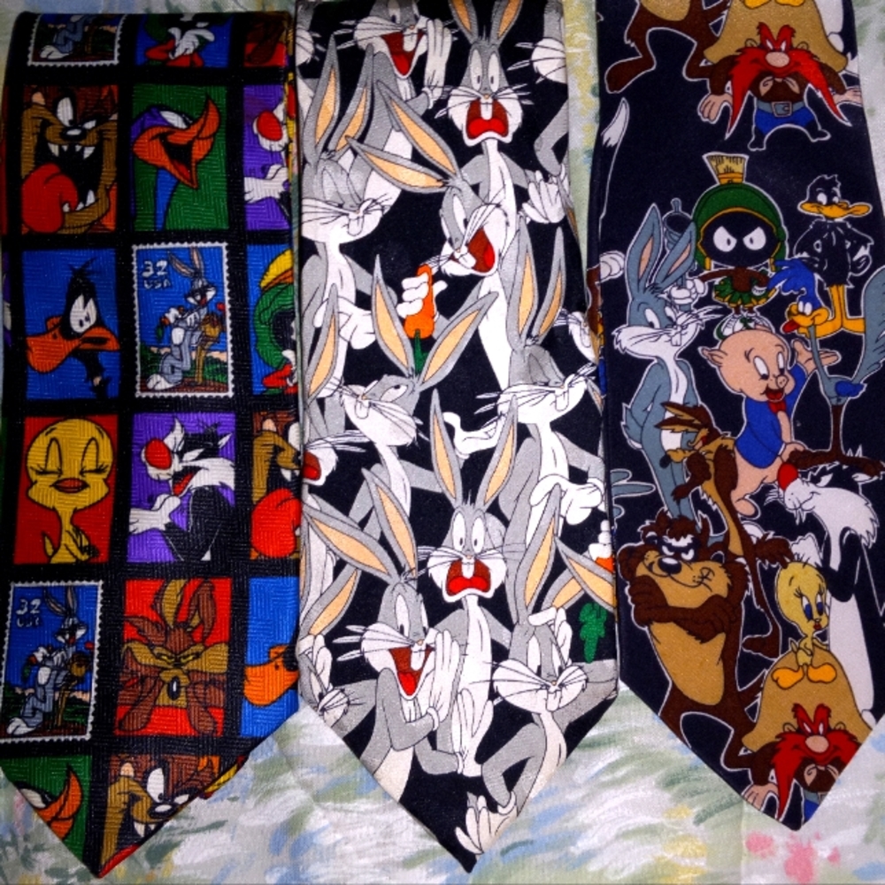 LOT OF 3 Looney Tunes Ties WB